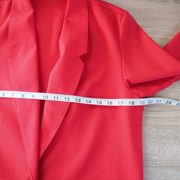 90s Vintage‎ Oversized Red Blazer Made in USA Item Eyes Size Medium - Picture 7 of 8